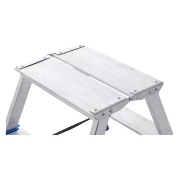 Стремянка алюминиевая двухсторонняя с мини-платформой 2 ступени АМР202-1