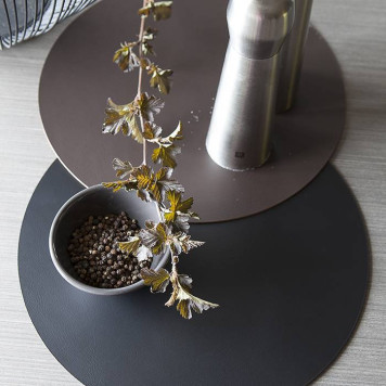 ADJ Круглый плейсмат, D40 см., цвет: черный/серый-3