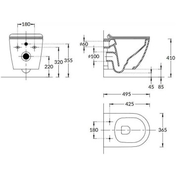Kerama Marazzi Sfera Унитаз подвесной, безободковый, с крепежом, цвет: белый глянцевый-5