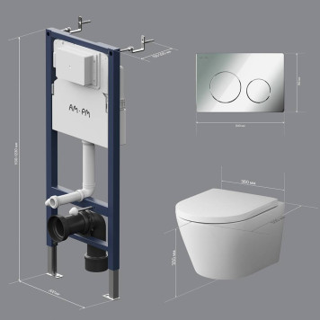 IS90151.741701 Инсталляция с подвесным унитазом FlashClean с сиденьем микролифт и клавишей-7