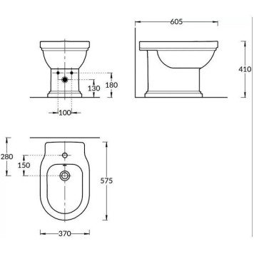 Kerama Marazzi Pompei Биде напольное, с 1 отв., цвет: белое глянцевое-3