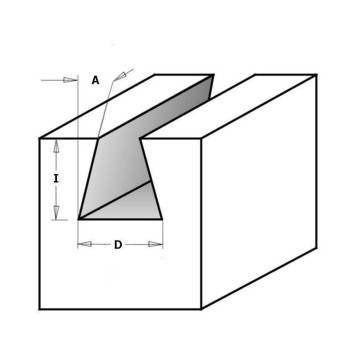 Фреза концевая CMT ласточкин хвост D=12,7 I=21,0 S=8,0 L=69,8 (918.132)-3