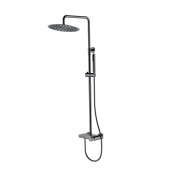 Boheme Stick Linea Душевая стойка: смес., ручн. душ 1 режим, верх. душ 30 см, цвет: shine gun metall 128-SGM.3