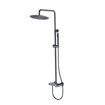 Boheme Stick Linea Душевая стойка: смес., ручн. душ 1 режим, верх. душ 30 см, цвет: shine gun metall 128-SGM.3