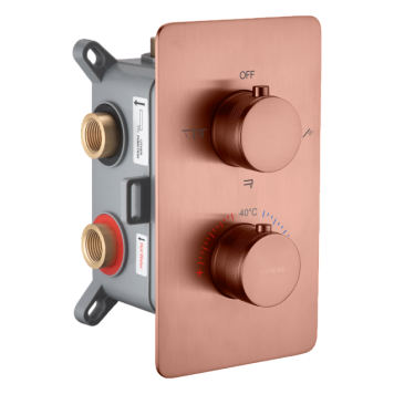 Boheme Cell Смеситель термостатический для душа встр., 3 потреб., вн. часть, цвет: copper brushed 134-3-CB