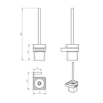 Boheme Q Ершик подвесной, цвет: shine gun metalll 10954-SGM-1