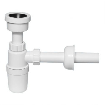 Сифон бутылочный (32ммх32мм) для писсуаров с приёмной воронкой (D44-53мм), отводной трубой (L215мм,