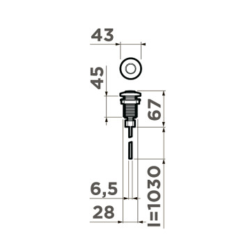 Omoikiri SW-01-G Пневматическая кнопка для измельчителя цвет: золото 4996043-1