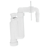 Сифон трубный S-образный для слива бытовой техники c вентиляционным клапаном и декоративной накладко