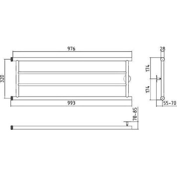 Стилье Минор 0600 Полотенцесушитель водяной для ГВС 99,9x34,8h см, цвет: без покрытия 00600-3210-1