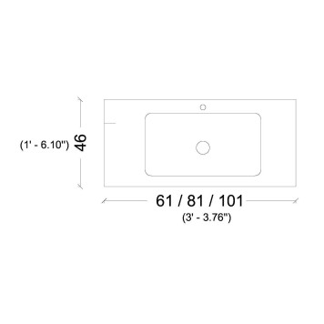 Armadi Art Vallessi Раковина мебельная прямоугольная 81х46х17h см, цвет: антрацит 838-080-A-1