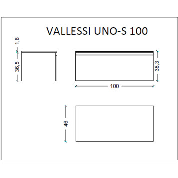 Armadi Art Flat Раковина подвесная прямоугольная 100,2х45,5х8h см, цвет: белый 859-100-2