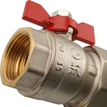 Распределительный коллектор STOUT из латуни с расходомерами на 3 выхода.-1