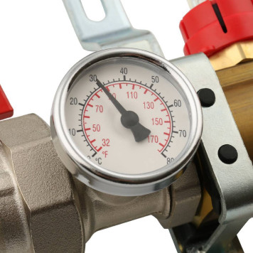 Распределительный коллектор STOUT из латуни с расходомерами на 3 выхода.-3