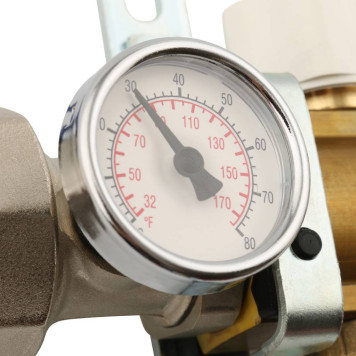 Распределительный коллектор STOUT из латуни с расходомерами на 3 выхода.-4