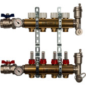 Распределительный коллектор из латуни с расходомерами STOUT 4 выхода (SMB 0473 000004)