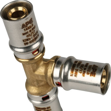 Тройник равнопроходный STOUT 16x16x16 для металлопластиковых труб прессовой-5