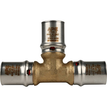 Тройник равнопроходный STOUT 20х20х20 для металлопластиковых труб прессовой-4