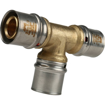 Тройник равнопроходный 26х26х26 для металлопластиковых труб прессовой STOUT-2