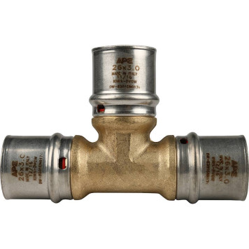 Тройник равнопроходный 26х26х26 для металлопластиковых труб прессовой STOUT-3