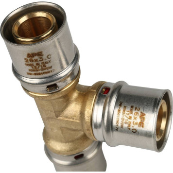 Тройник равнопроходный 26х26х26 для металлопластиковых труб прессовой STOUT-5