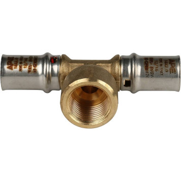 Тройник-переходник STOUT для металлопластиковых труб прессовой с внутренней резьбой 16х1/2х16-1