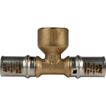 Тройник-переходник STOUT для металлопластиковых труб прессовой с внутренней резьбой 16х1/2х16-3