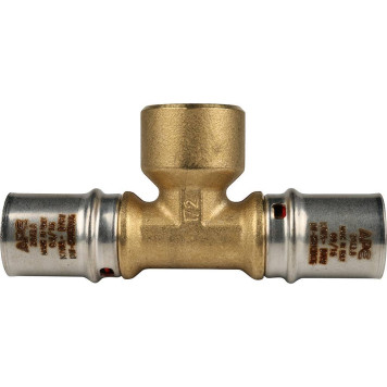 Тройник-переходник STOUT для металлопластиковых труб прессовой 20х1/2х20 с внутренней резьбой-4