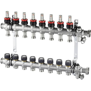 Коллекторная группа Oventrop Multidis SF 9 с ротаметрами на 9 контуров