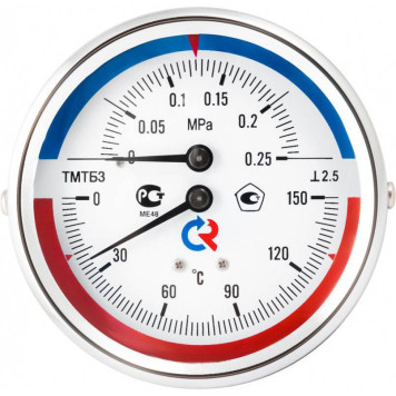 Термоманометр Росма ТМТБ-31Т.1 (0-120С) (0-0,6МПа) G1/2.2,5 80мм