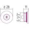 Стилье Воздухоотводчик хром d 28 мм/G1/2НР, цвет без покрытия 00100-0009