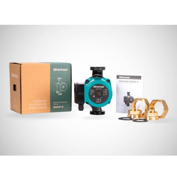Насос циркуляционный Shinhoo BASIC S 25-6S 130 с гайками-3