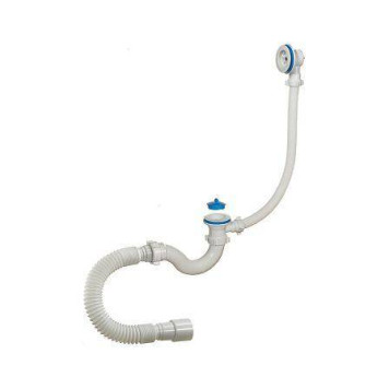 Сифон д/ванны труб проб 1 1/2 x40 гофр 40х40/50 пласт/сетка Орио А-70089