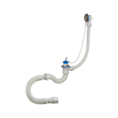 Сифон д/ванны труб проб/цеп 1 1/2 x40 гофр 40х40/50 нерж/сетка Орио А-40089