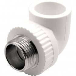 Угольник THERMOLIGHT комбинированный PP-R НР 32х1 quot; белый (10/60)