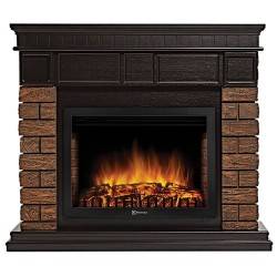 Портал Firelight Bricks Wood 25 камень коричневый, шпон темный дуб