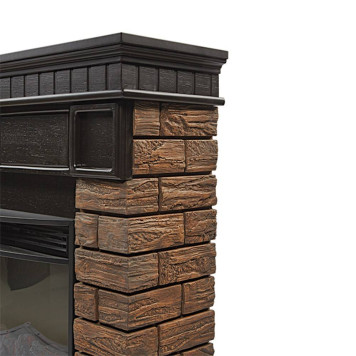 Портал Firelight Bricks Wood 25 камень коричневый, шпон темный дуб-3
