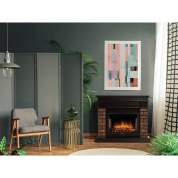 Портал Firelight Bricks Wood 25 камень коричневый, шпон темный дуб-4