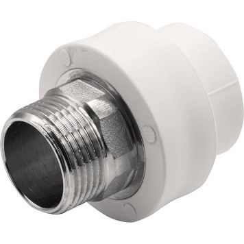 Муфта THERMOLIGHT комбинированная PP-R НР 32х1 под ключ белый (10/70)