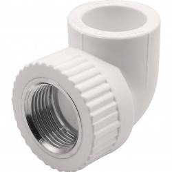 Угольник THERMOLIGHT комбинированный PP-R ВР 25х3/4 quot; белый (20/120)