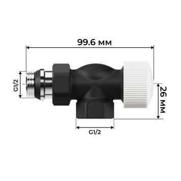 Набор термостатический осевой Royal Thermo Design 1/2М30х1,5 (Черный)-3