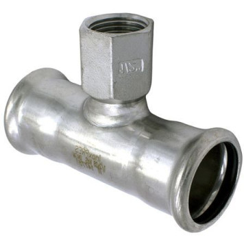 Тройник нерж AISI316L Дн28х1 х28 Ру16 пресс/ВР Inoxpres RM 189100028