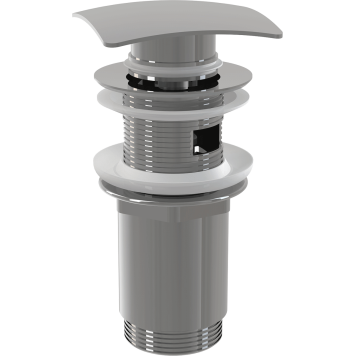 Водослив для умывальника click/clack 5/4&, цельнометаллический с квадратной заглушкой, арт. A393