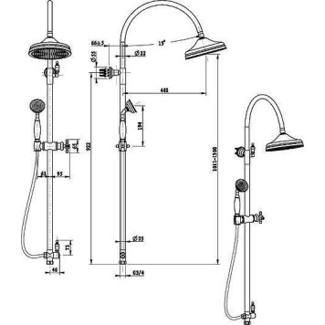 Boheme Brillante Душевая стойка с верхним душем 20,8 см, цвет: хром 403-1