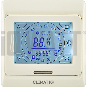 Терморегулятор с ЖК-дисплеем и сенсорными кнопками CLIMATIQ ST (ivory)